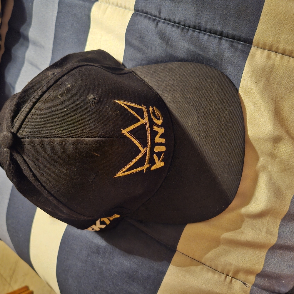 Black Cap with White Embroidery